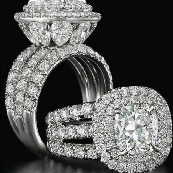 NEW ENGAGEMENT 925 STERLING SILVER DIAMOND RING, BEAUTIFUL RING, SHINY RING - Picture 6 of 7